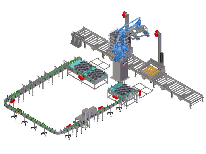 Palettier- und Entpallettieranlage für Rauh